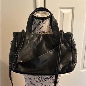 Cache Black Leather Handbag